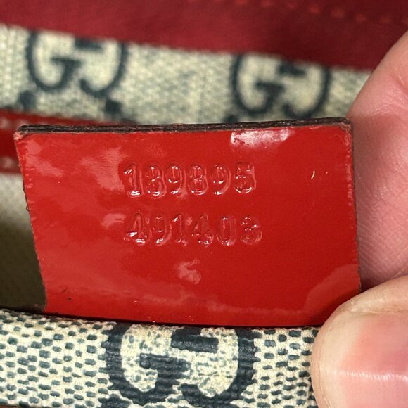 Gucci Boston Joy Tattoo Print Red w/ Blue GG Plus Handbag Bag Purse 189895 - Picture 13 of 16